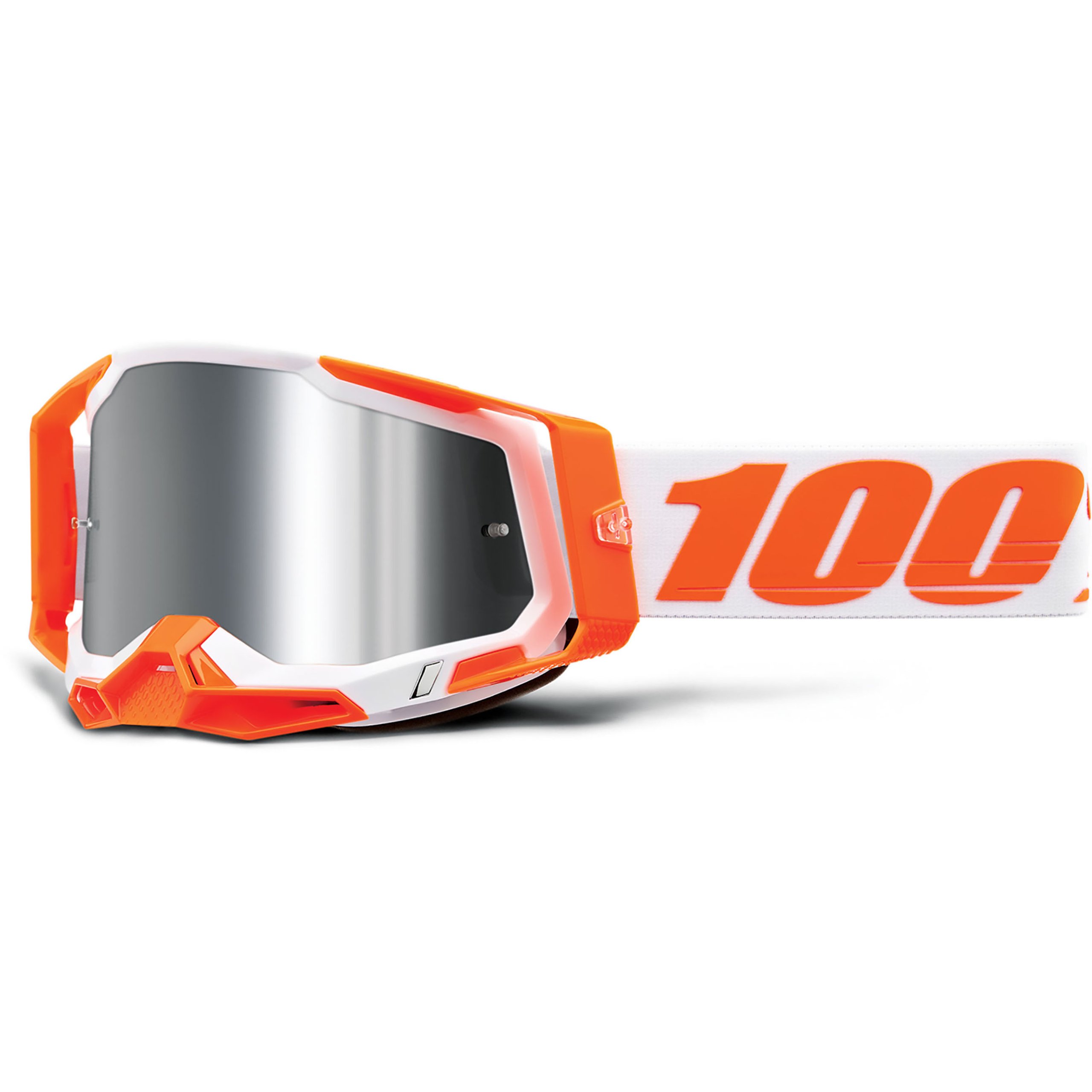 100% RACECRAFT 2 ORANGE MIRROR SILVER FLASH LENS