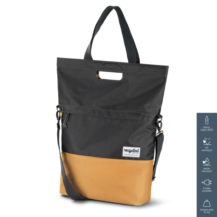 URBAN PROOF Shopper Bicycle Bag 20L Recycled - Grey Yellow
