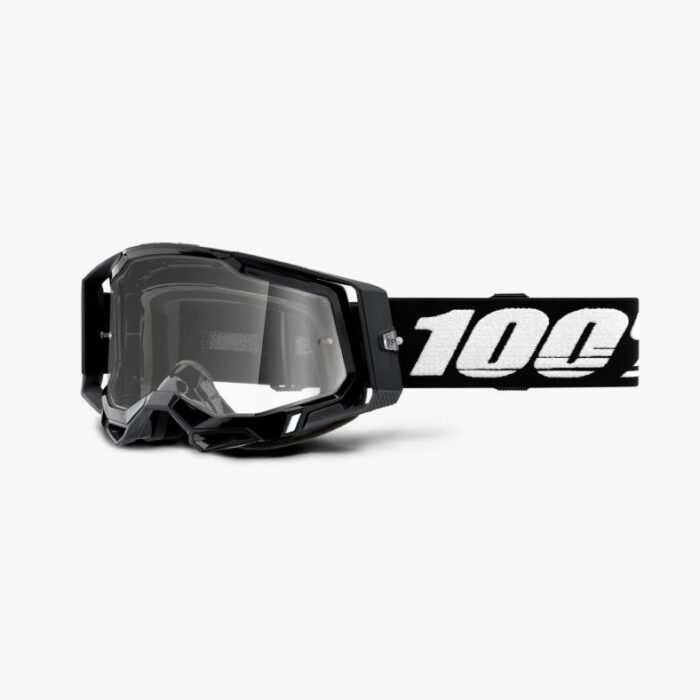 100% RACECRAFT 2 BLACK – CLEAR LENS